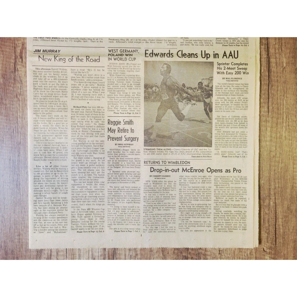 1978 Jun 11: LA Times Triple Crown For Affirmed! Belmont Stakes Win Horse Racing